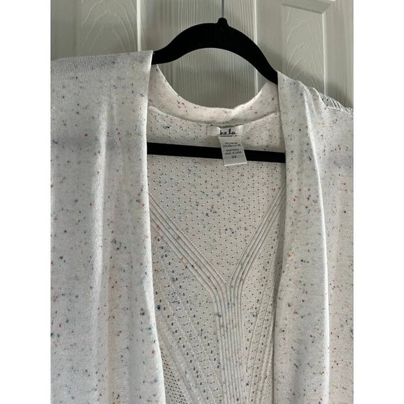 Isela Cardigan White Colorful Specks - Picture 2 of 3